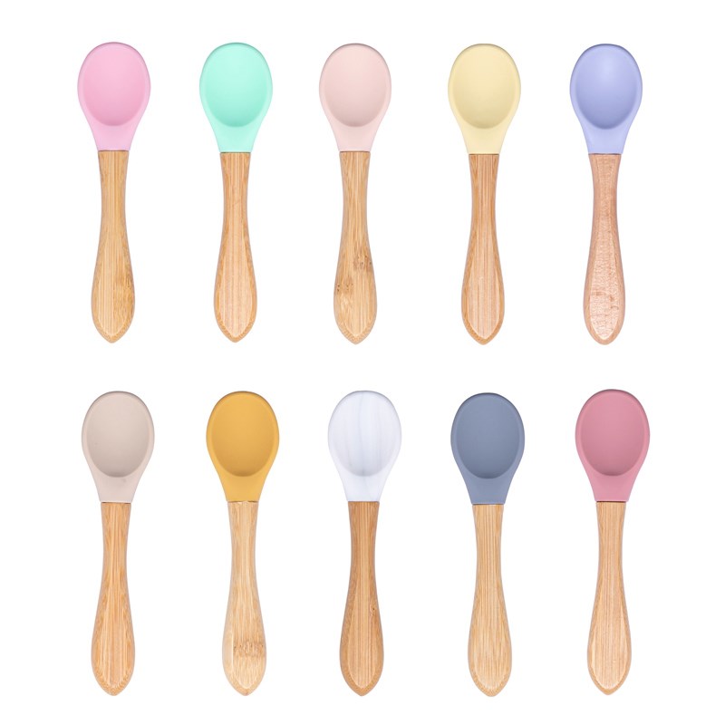 Baby Food Organic - Baby Wooden Spoon Silicone Wooden Baby