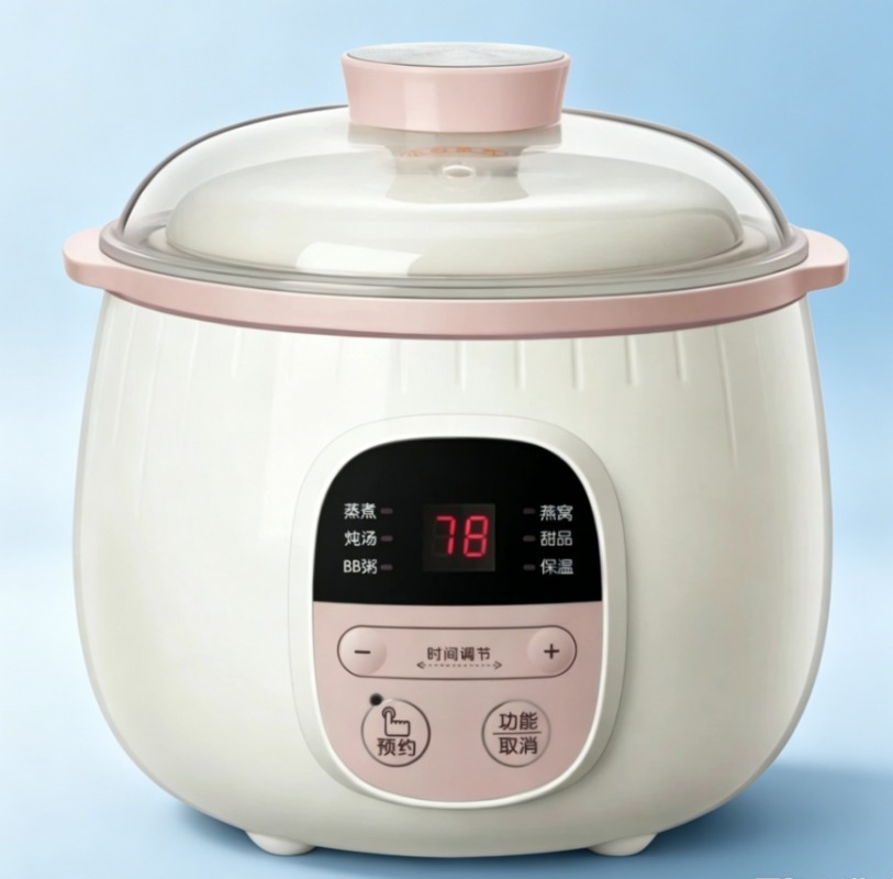 Baby Food Steamer - 0.8L Baby Porridge Maker Automatic Ceramic