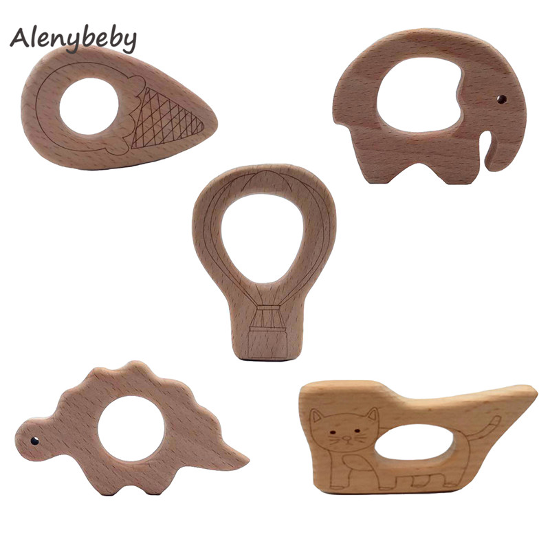 Baby Food Organic - Wood Teether Cartoon DIY Wood Pendant