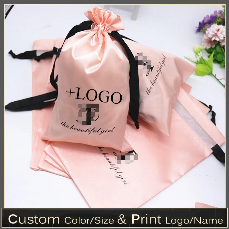 Baby Food Packaging - 20PCS Baby Pink Silk Satin Pouch