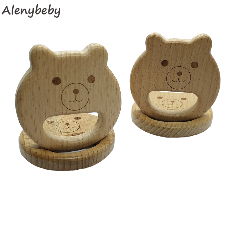 Baby Food Organic - Natural Wooden Teether Bear shape pendant