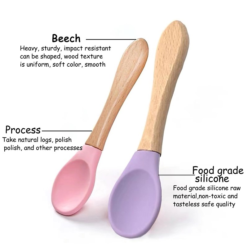 Baby Wooden Spoon Silicone Woo - Baby Food Organic ulasan dan harga
