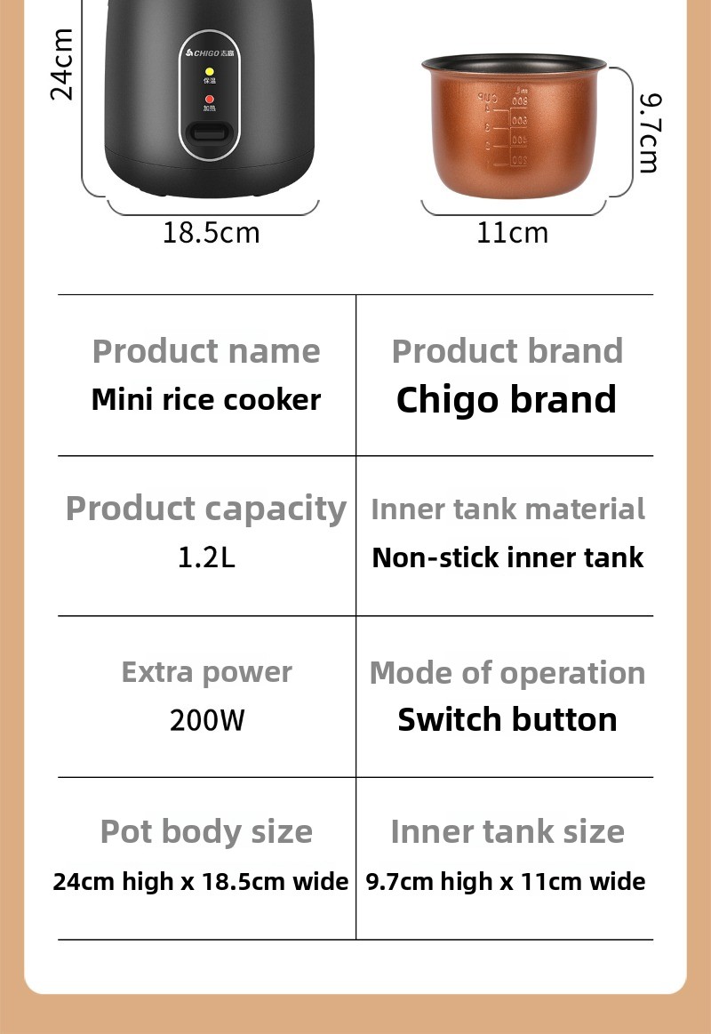 1.2L Mini Rice Cooker, Dormito - Baby Food Stew ulasan dan harga