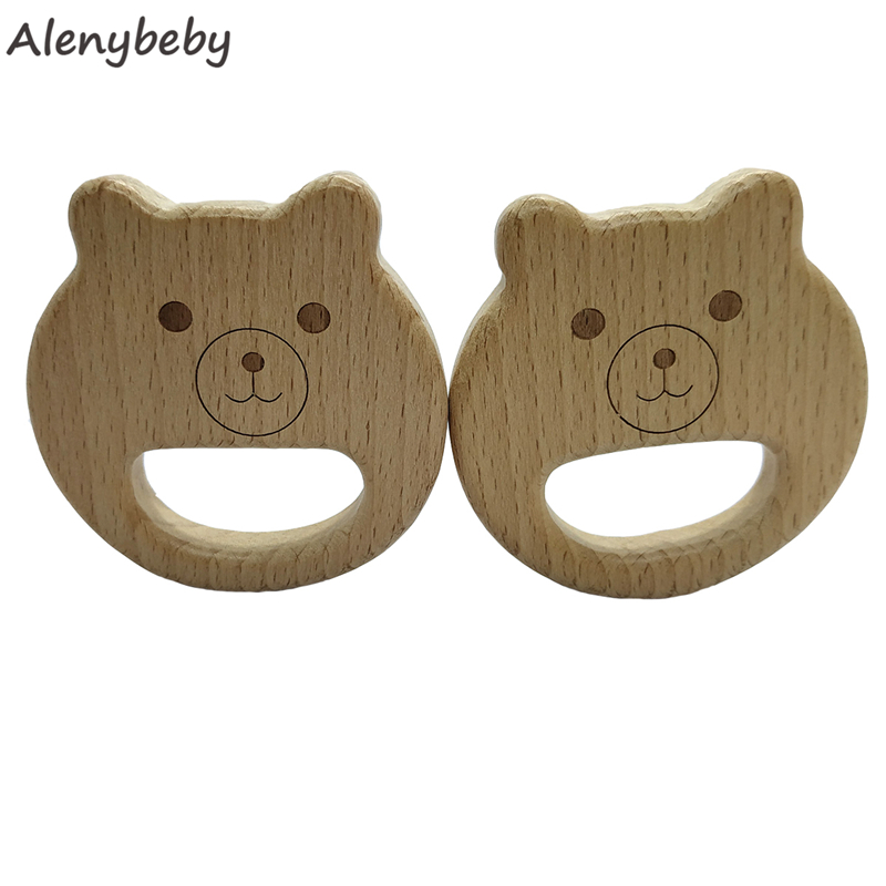 Natural Wooden Teether Bear sh - Baby Food Organic ulasan dan harga