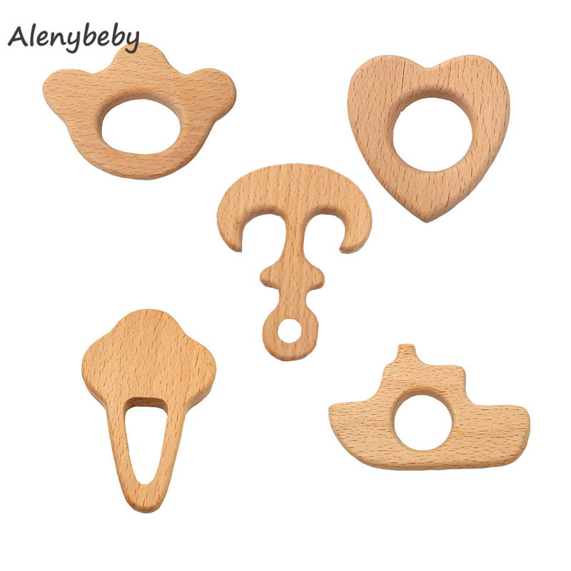 2pc Wood Teether Cartoon DIY W - Baby Food Organic ulasan dan harga