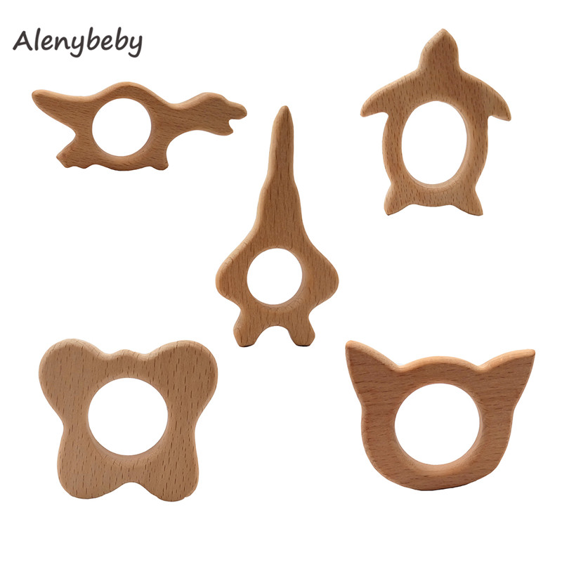 2pc Wood Teether Cartoon DIY W - Baby Food Organic ulasan dan harga